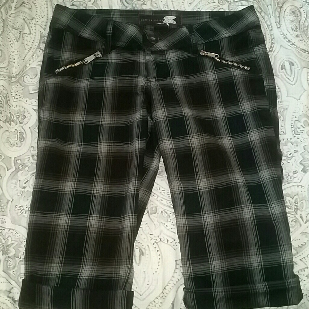 Ghosts & Angels Long Plaid Shorts